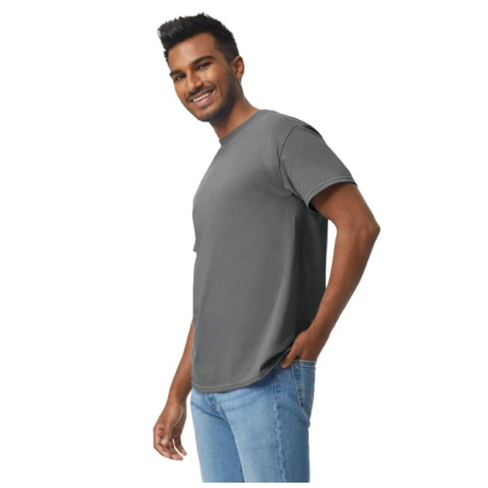 Tricou maneca scurta unisex, bumbac premium 180g/m2 Gildan 5000, Gri charcoal